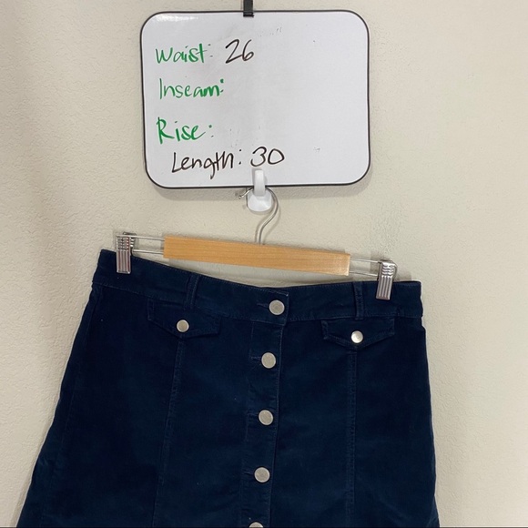BDG Corduroy Front Button Mini Skirt sz 26 8 Blue - Picture 4 of 5